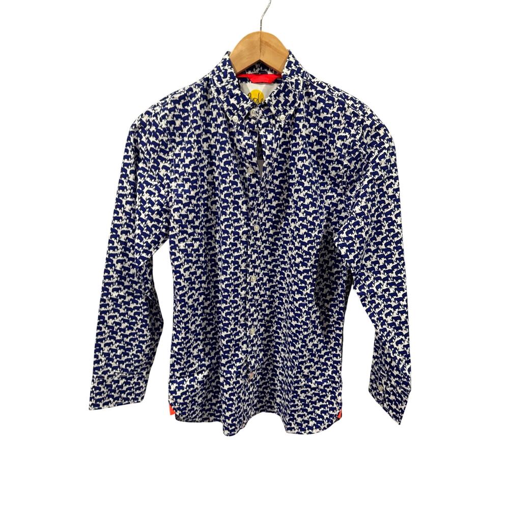 Boden Button Down Elephant LS Shirt NEW 11-12Y  NEW